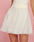 Apricot Solid Chiffon Mini Skirt