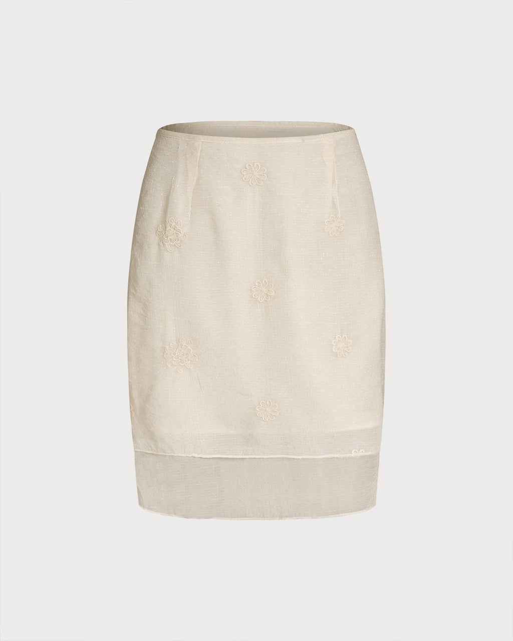 Apricot Floral Textured Skirt