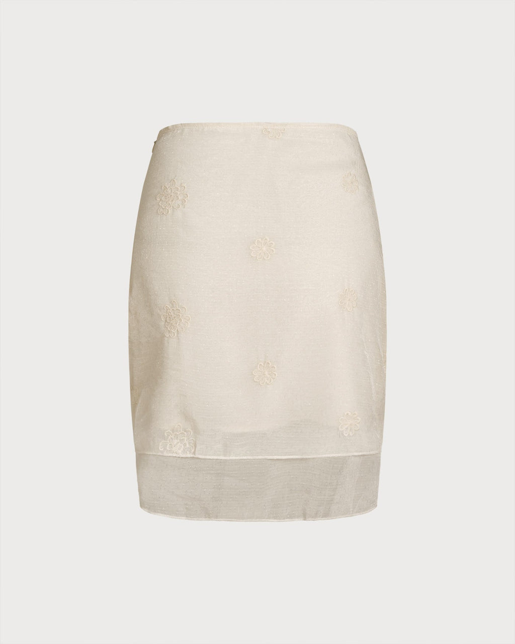 Apricot Floral Textured Skirt