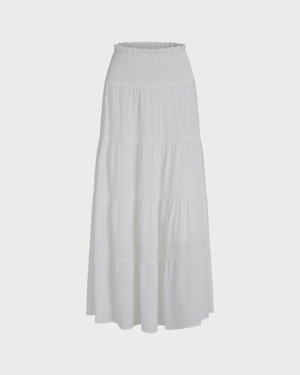 White Midi Flared Skirt