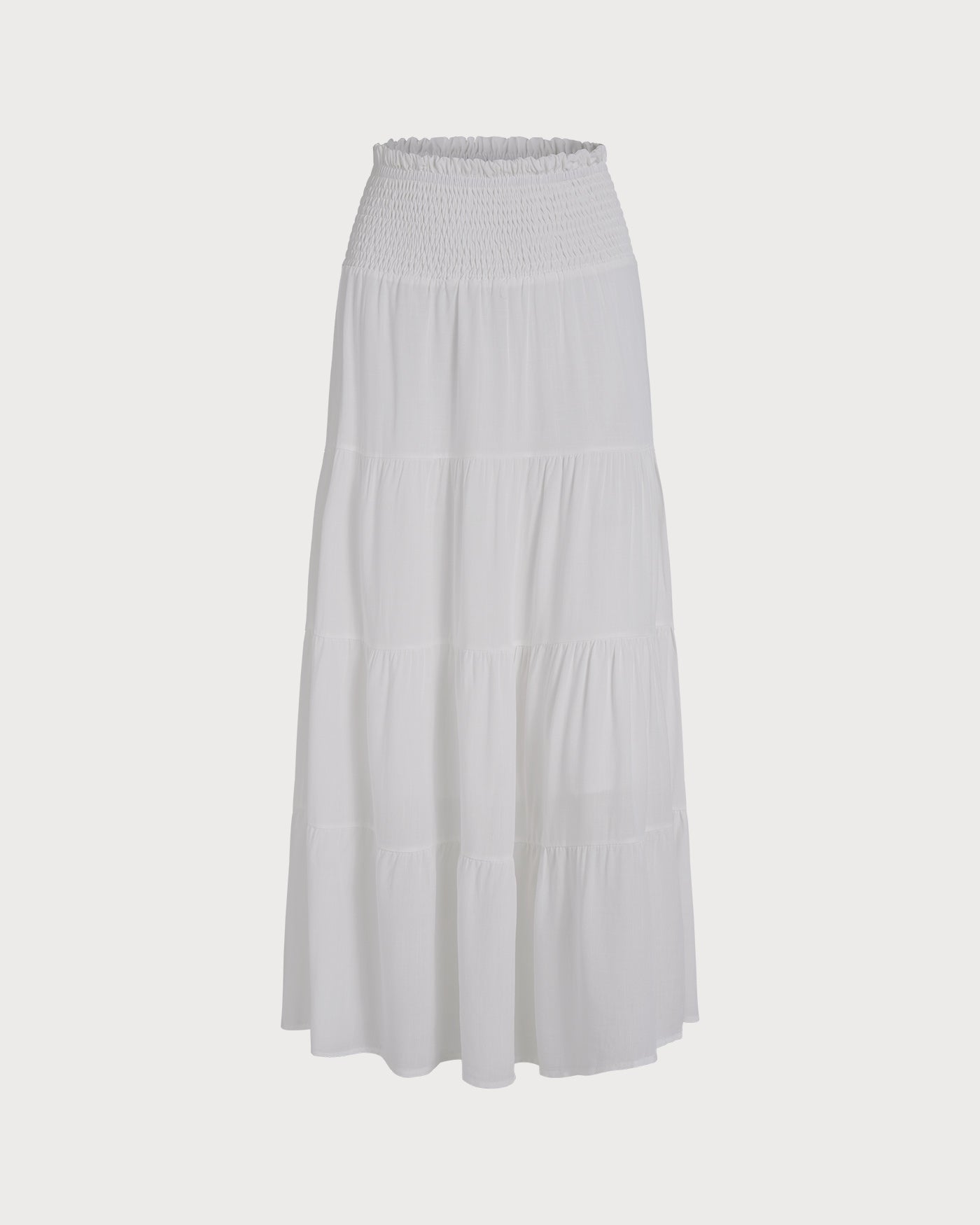 White Midi Flared Skirt