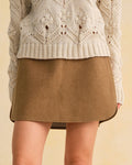 Caramel Natural Waisted A-Line Mini Skirt