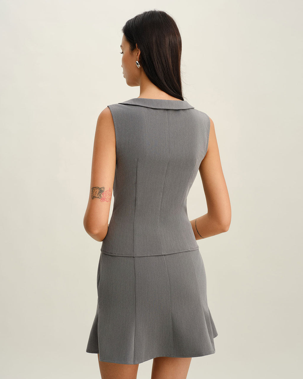 Grey Mermaid Mini Skirt