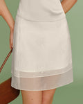 Apricot Floral Textured Skirt