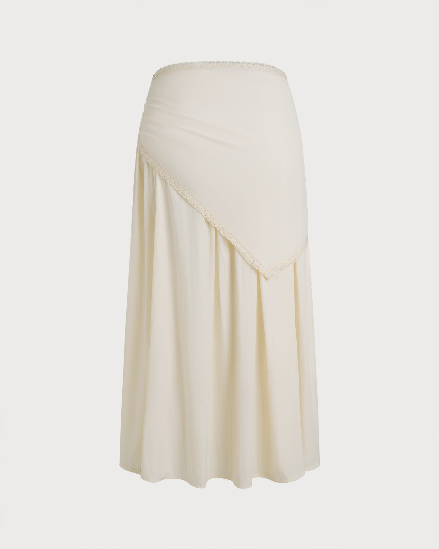 Apricot Splicing Tie Midi Skirt