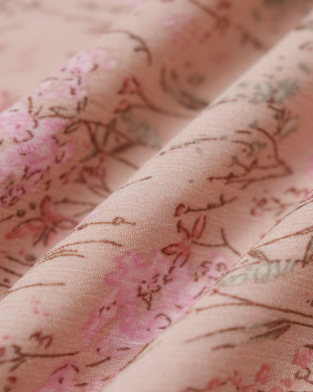 Pink Elastic Waist Floral Skirt