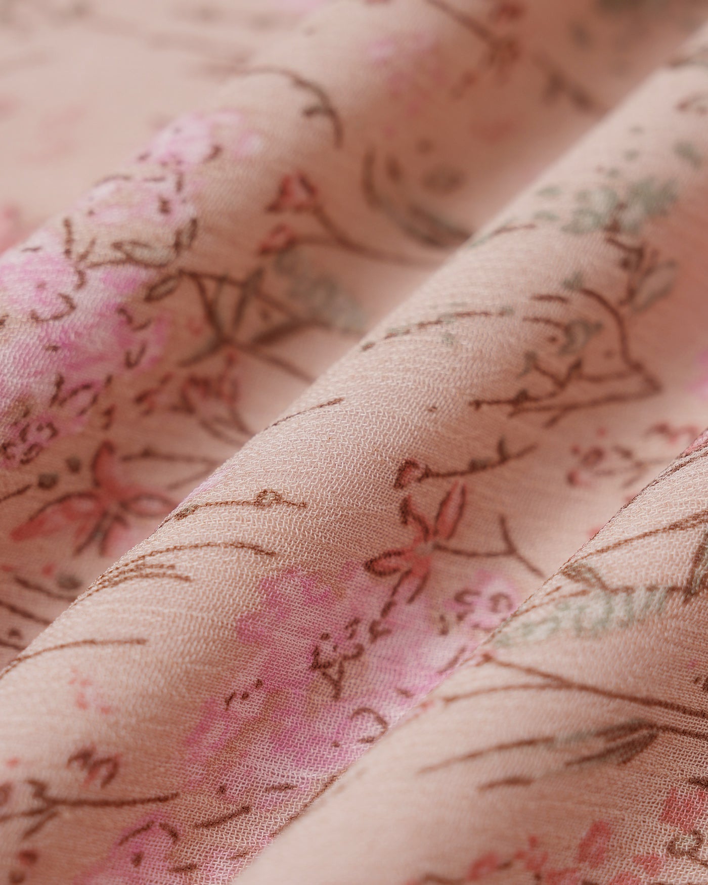 Pink Elastic Waist Floral Skirt