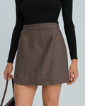 Brown A-Line Mini Skirt