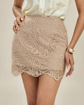 Khaki Textured Mini Skirt
