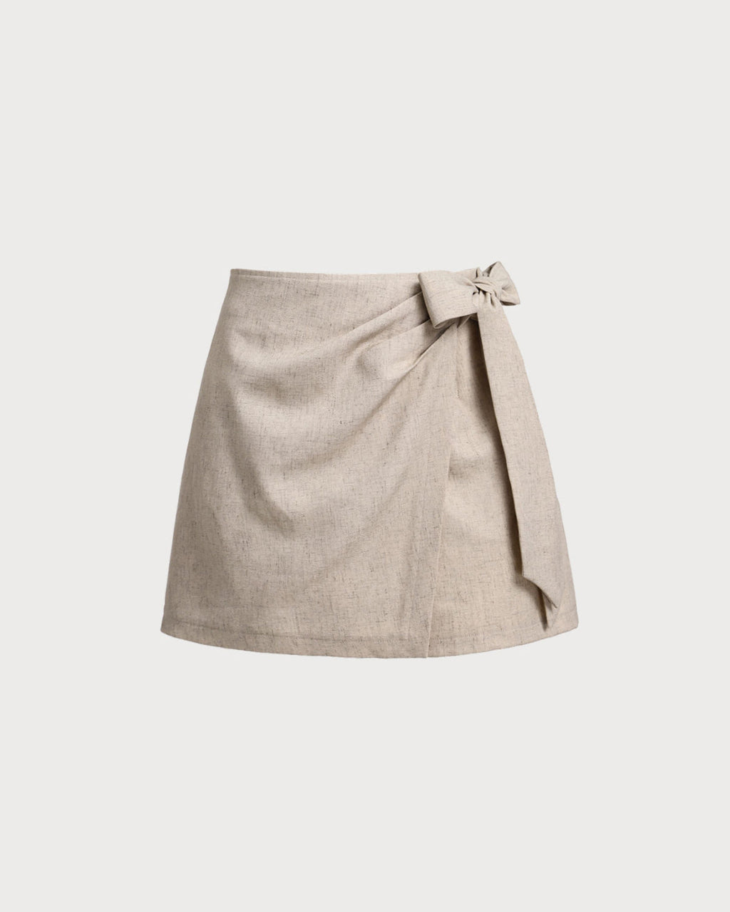 Khaki Ruched A-Line Skort