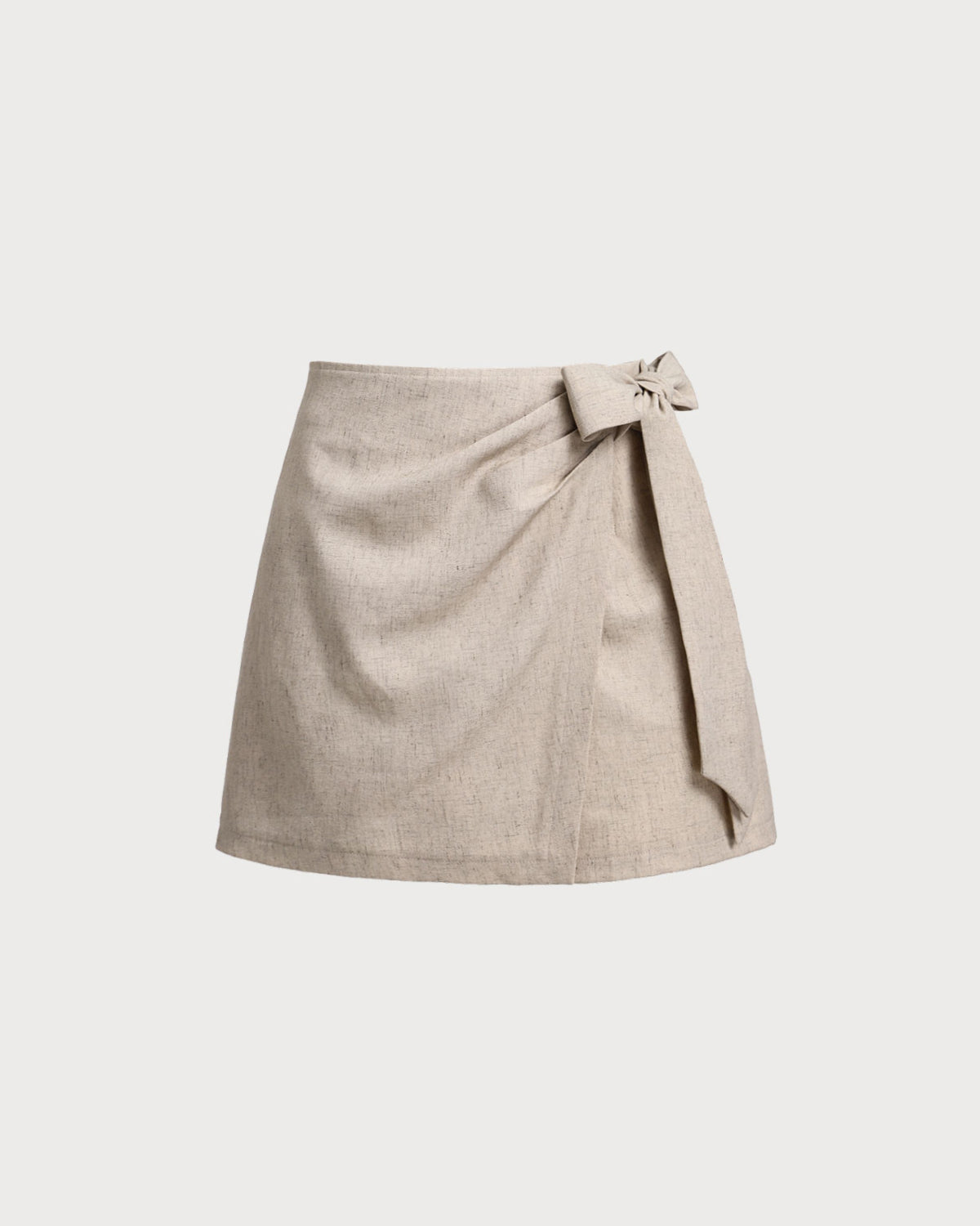 Khaki Ruched A-Line Skort