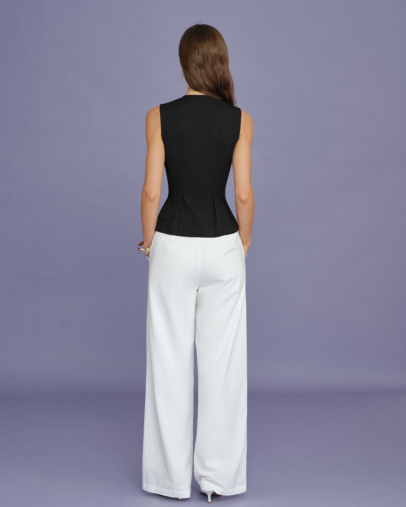 Black Solid Ruched Tank Top