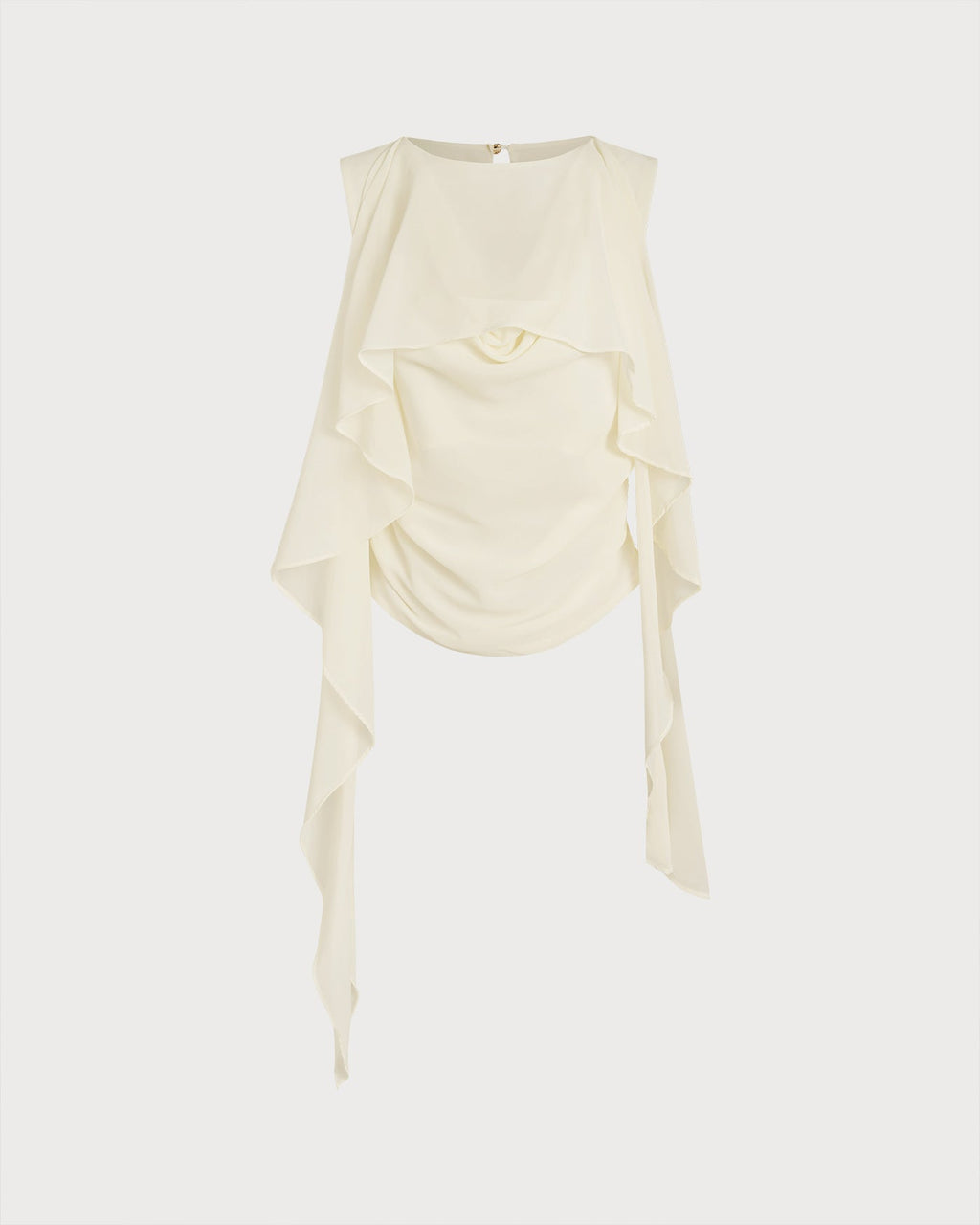 Apricot Round Neck Ruched Tee