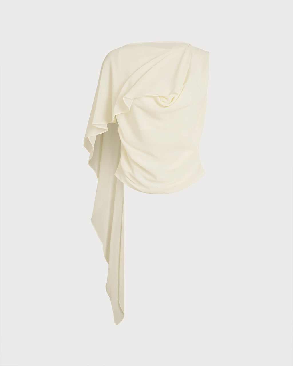 Apricot Round Neck Ruched Tee