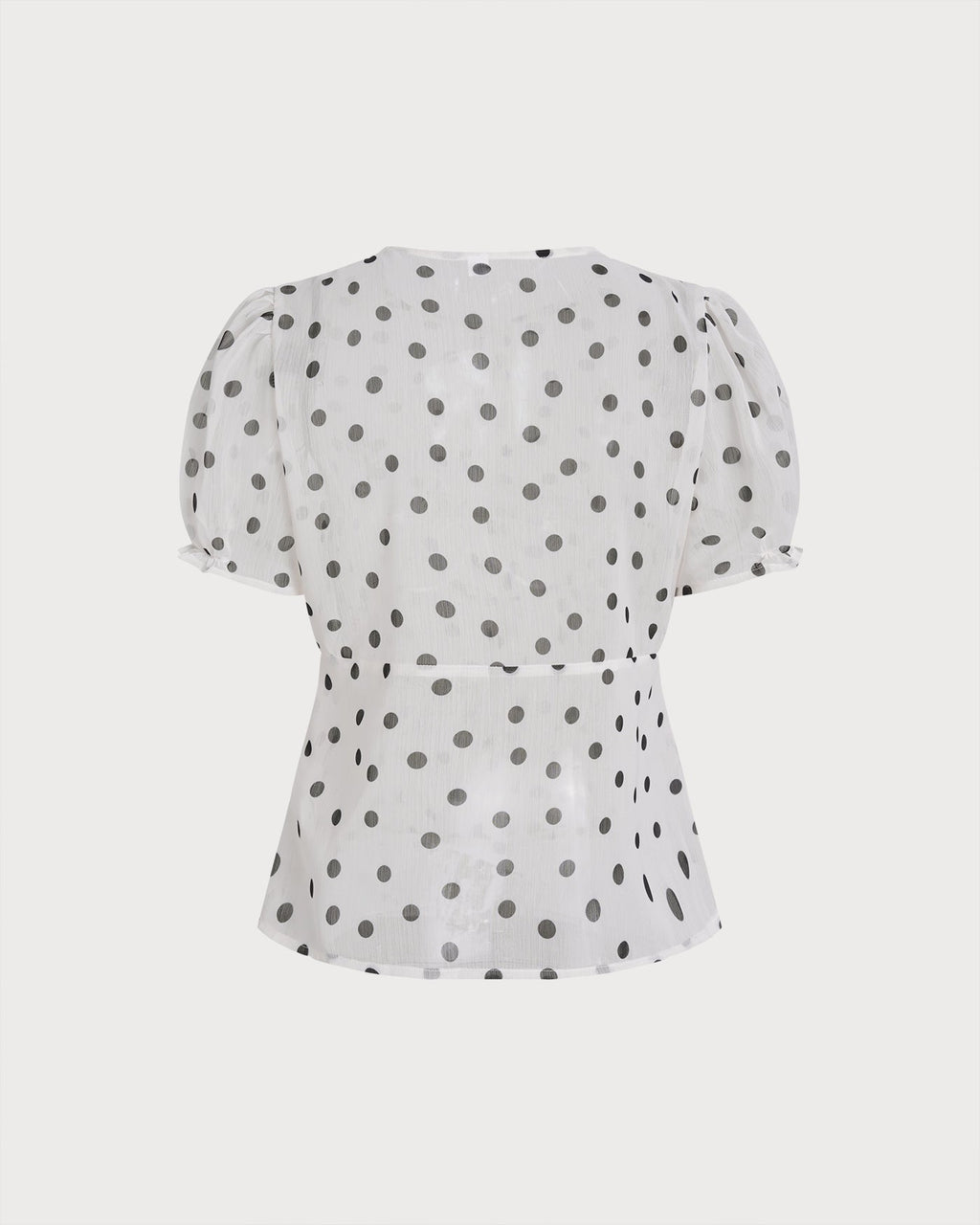 Off White Polka Dot Puffed Sleeve Tee