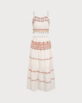 Apricot Elastic Waist Two-Piece Skirt Set
