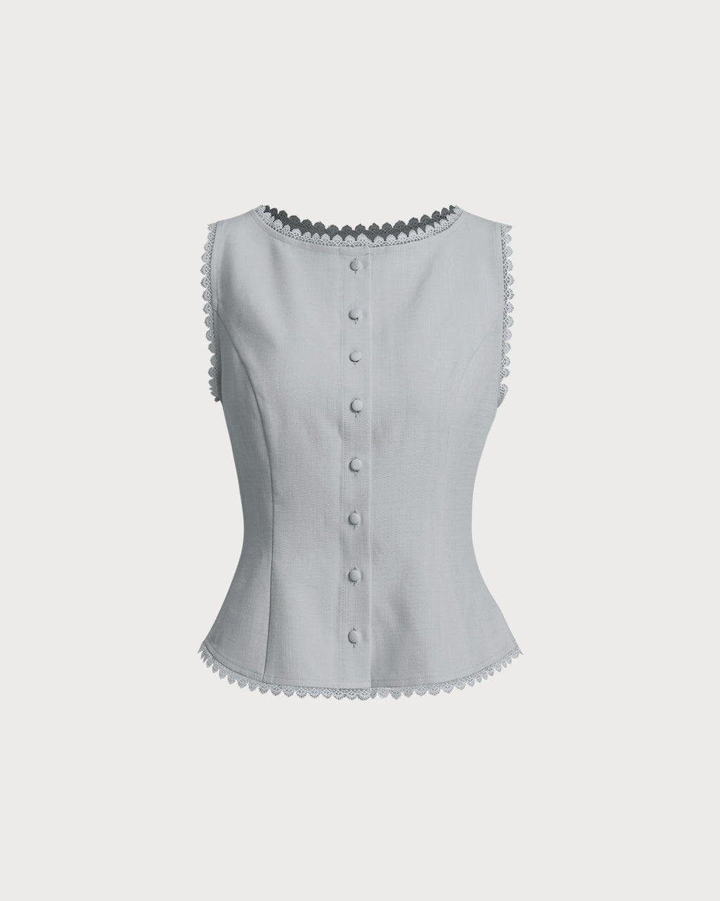 Light Blue Single Breasted Vest
