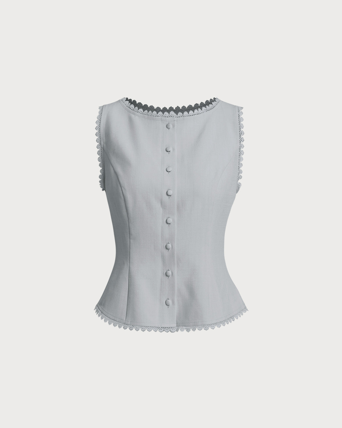 Light Blue Single Breasted Vest