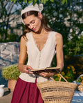 Apricot V Neck Lace Vest