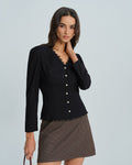 Black V Neck Lace Blouse