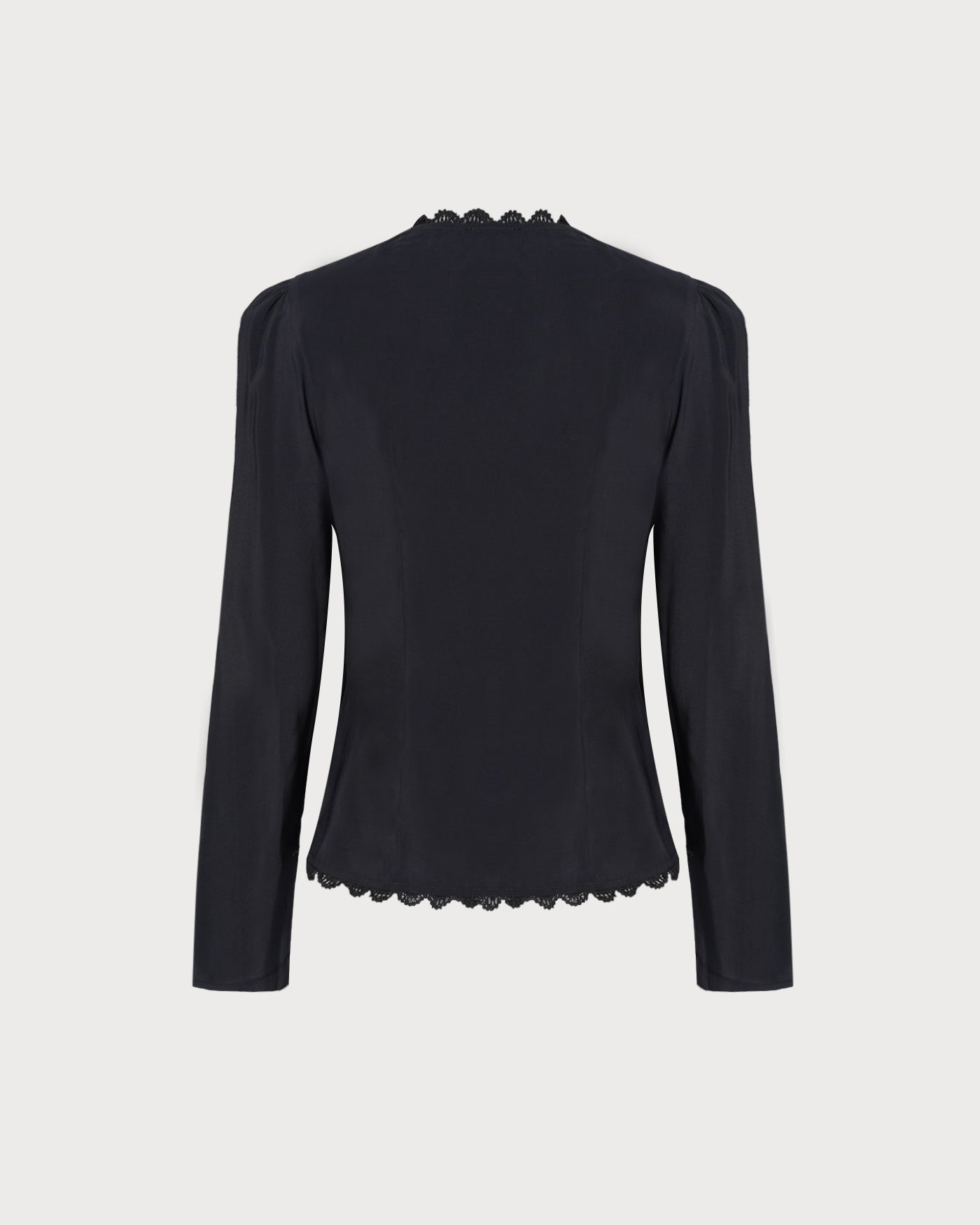 Black V Neck Lace Blouse