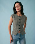 Black Plaid Viscose Tee